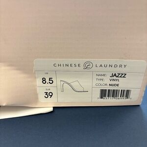 Size 8, New in box, Chinese Laundry nude and clear vinyl sludes